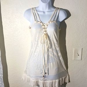 Rude Looks Slip Dress in Cream Med.